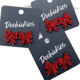 18mm Freedom Sparkle Bow Studs- Patriotic Earrings