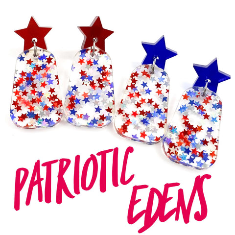 1.75" Patriotic Eden Dangles - American Earrings