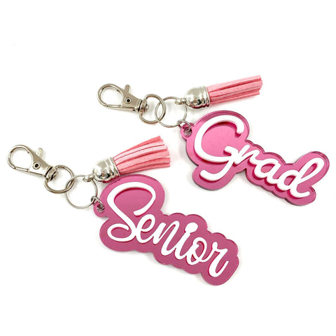 Pink Graduation Keychains