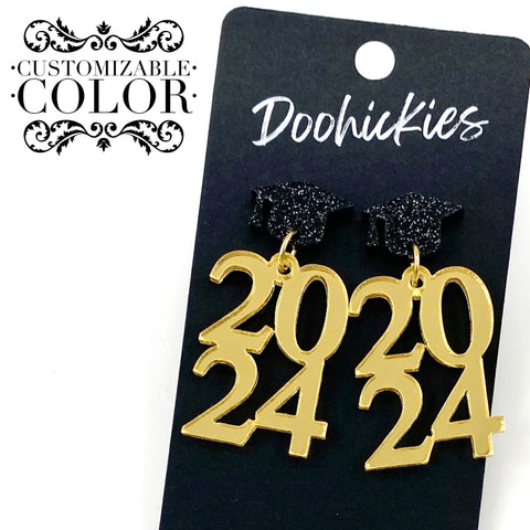 1.75" Custom 2024 Dangles- Graduation Earrings