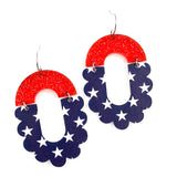 2.25" Liberty Maria Dangles - Patriotic Acrylic Earrings