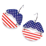 1.25" Stars & Stripes Kissy Face- Patriotic Earrings