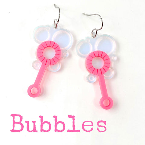 2" Blowin' Bubbles - Summer Acrylic Earrings
