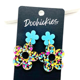 1.5" Confetti Daisy Dangles - Summer Acrylic Earrings