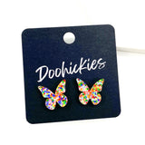 14mm Confetti Butterfly Studs- Summer Earrings