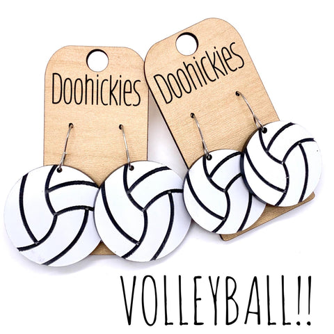 Acrylic Volleyball Dangles (2 Sizes) - Sports Earrings