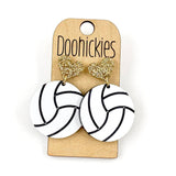 1.9" Custom I Heart Volleyball Dangles - Sports Earrings