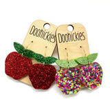 1.5" Glitter Apple Acrylics - Back to School Teacher Earrings