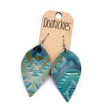 2.5" Embossed Aztec Leather Petals - Western Earrings