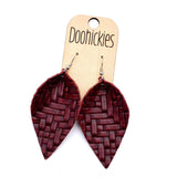 2.5" Basket Weave Leather Petals - Western Earrings