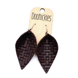 2.5" Basket Weave Leather Petals - Western Earrings