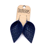 2.5" Basket Weave Leather Petals - Western Earrings