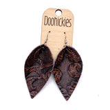 2.5" Embossed Aztec Leather Petals - Western Earrings