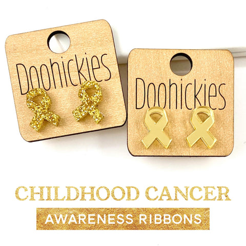 15mm Childhood Cancer Awareness Acrylic Ribbon Studs - Awareness Earrings