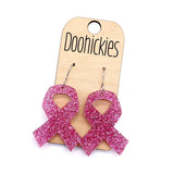 1.5" Breast Cancer Awareness Acrylic Ribbon Collection - Awareness Earrings