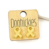 15mm Childhood Cancer Awareness Acrylic Ribbon Studs - Awareness Earrings