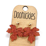 1" Dainty Acrylic Leaf Dangles - Fall Earrings