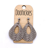 1.5" Fall Braided Raindrops - Leather Earrings