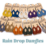 1.5" Fall Braided Raindrops - Leather Earrings