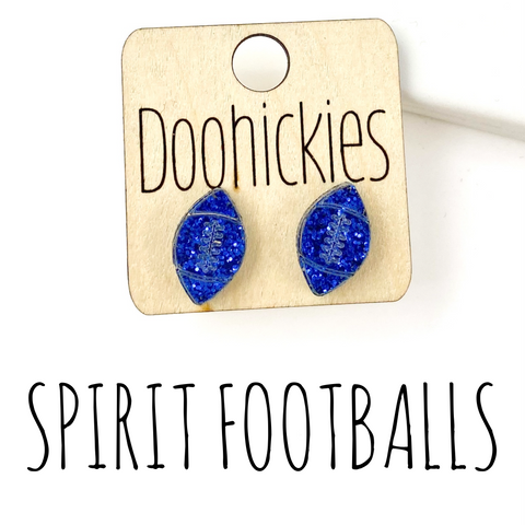 12mm School Spirit Football Studs - Custom Spirit Earrings