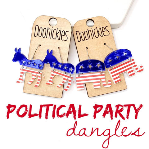 1.75" Political Party Dangles - Political Acrylic Earrings