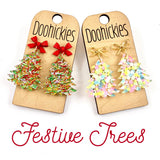 2" Festive Trees - Christmas Acrylic Earrings