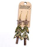 3.25" Layered Cork and Wood Tree Collection - Christmas Earrings