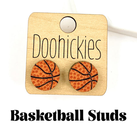 14mm Basketball Studs - Sports Earrings