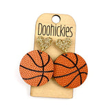 2" Custom I Heart Basketball Dangles - Sports Earrings