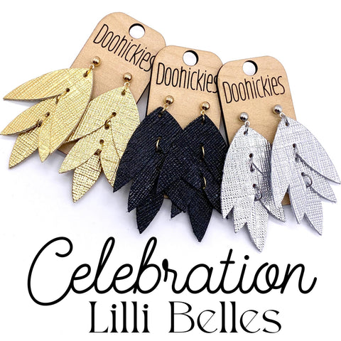 2.5" Celebration Lilli Belle Collection - New Year Leather Earrings