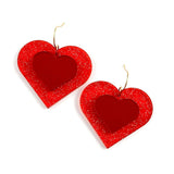 3-D Sparkle Hearts - Valentines Acrylic Earrings