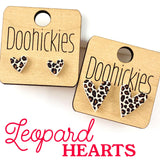 Leopard Valentine Heart Stud Earrings - 2 Size Options