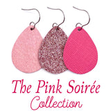 1.5" The Pink Soiree Mini Collection Leather Earrings