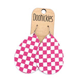 2.5" The Checkered Candy Mini Collection - Valentines Leather Earrings