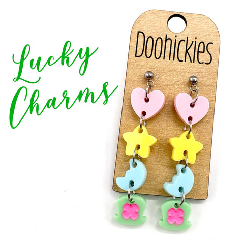 Lucky Charms Patrick's Day Dangle Acrylic Earrings