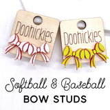 Baseball & Softball Bow Studs - Sports Earrings