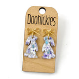 Floral Bunny Dangles - Easter Earrings