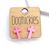 16mm Pastel Cross Studs - Easter Earrings