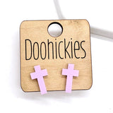 16mm Pastel Cross Studs - Easter Earrings