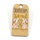 Floral Bunny Dangles - Easter Earrings