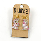 Floral Bunny Dangles - Easter Earrings