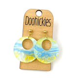 Pastel Swirl Double O Acrylic Dangles - Spring Earrings