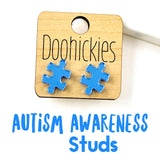 Mirror Acrylic Autism Awareness Puzzle Studs