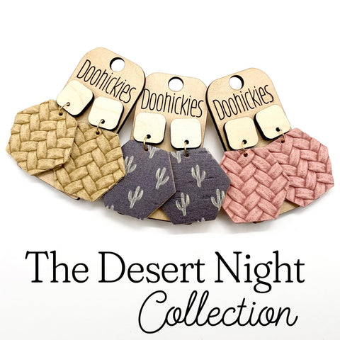 The Desert Night Hexi Collection - Spring Leather Earrings