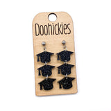 Dainty Cool Grad Cap Dangle Drops - Graduation Earrings