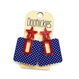 Stars and Stripes Bella Dangles - Patriotic Acrylic Earrings