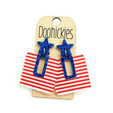Stars and Stripes Bella Dangles - Patriotic Acrylic Earrings