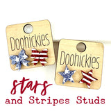 Stars and Stripes Acryic Studs Collection - Patriotic Earrings