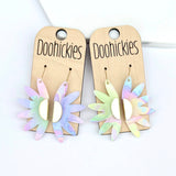Dainty Pastel Groovy Half Daisy Acrylic Dangle Earrings (COLORS MAY VARY)