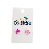 Tiny Chunky Glitter Blossom Doolittle Acrylic Stud Earrings